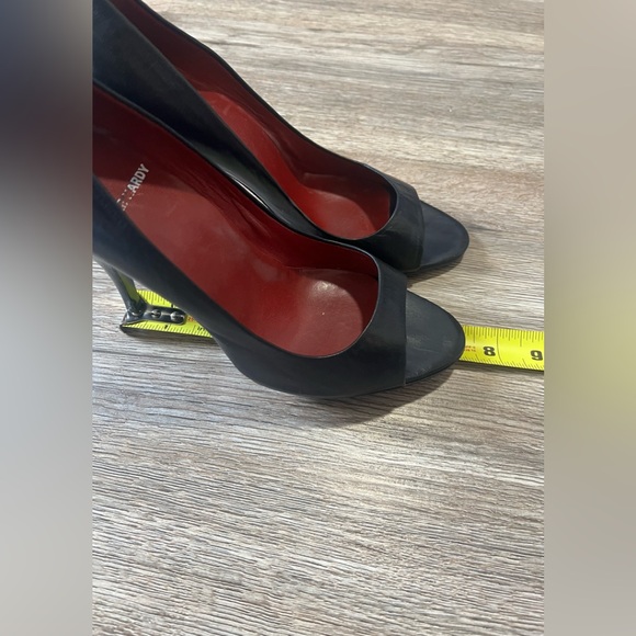 PIERRE HARDY LEATHER PUMP SHOE BLACK 36.5 OPEN TOE WOMENS - Picture 6 of 9